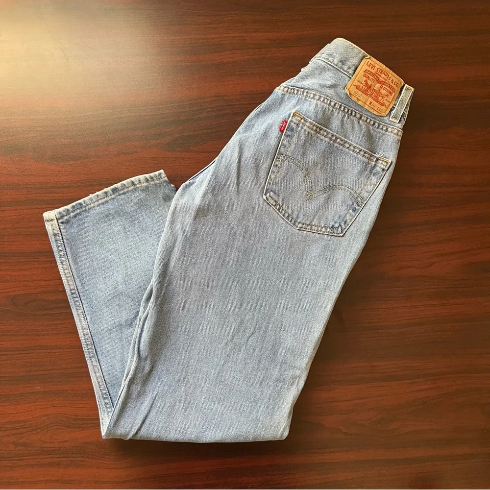 Vintage Levis 550 Jeans Mens 34x32 Relaxed Fit Blue Red Tab - Picture 1 of 7